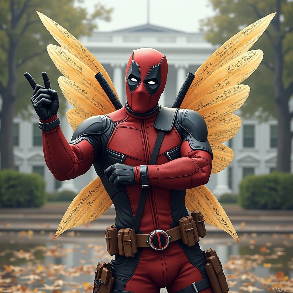Deadpool as Guardian Angel Defends Democracy in Daring Skirm...