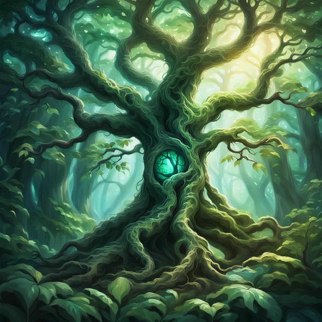 Ancient Glowing Tree of Life: Fantasy Concept Art