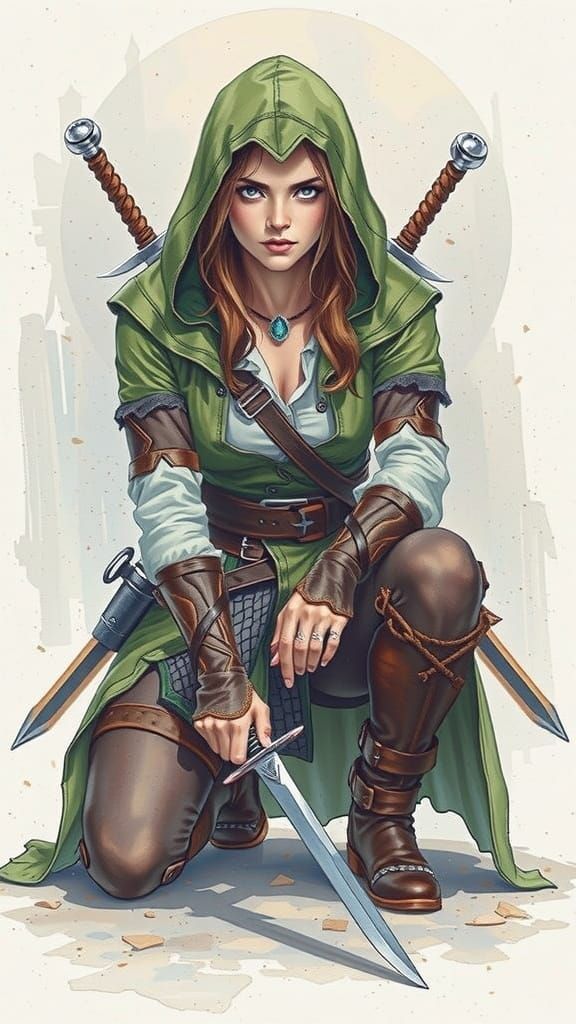 Medieval Fantasy Rogue Woman in Hyperrealistic Photo