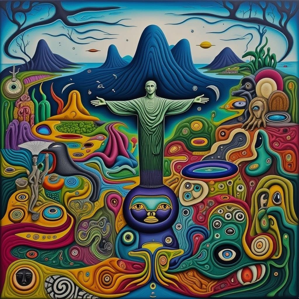 Rio de Janeiro Cityscape in Brazilian Art Style