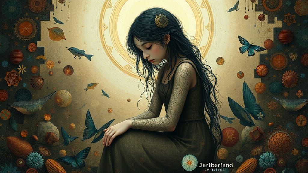 Enigmatic Figure in a Dreamlike Realm