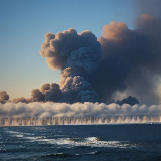 Ethereal Smoke Drifting Over Calm Waters