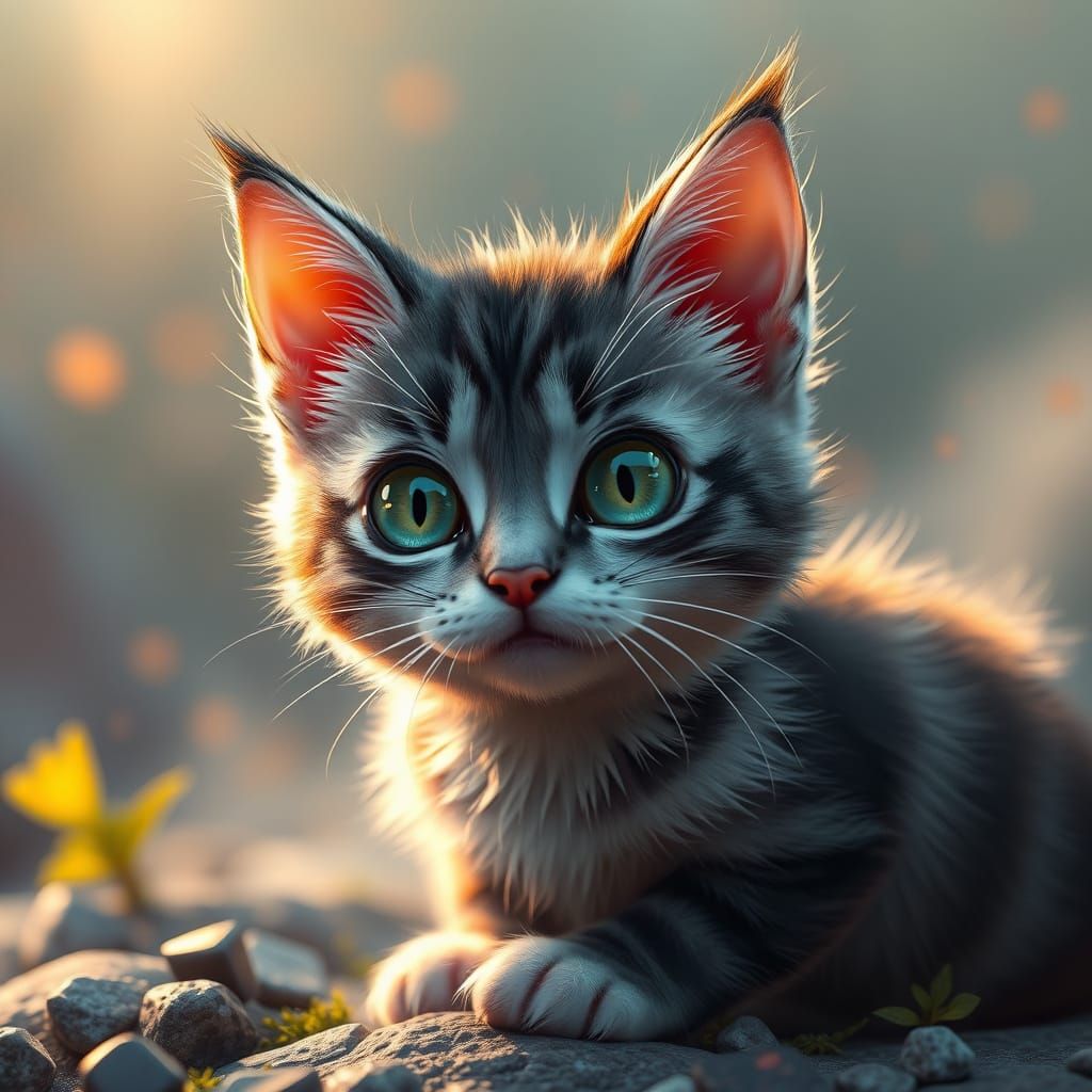 Whimsical Feline Wonderland in Deep Fantasy Colors