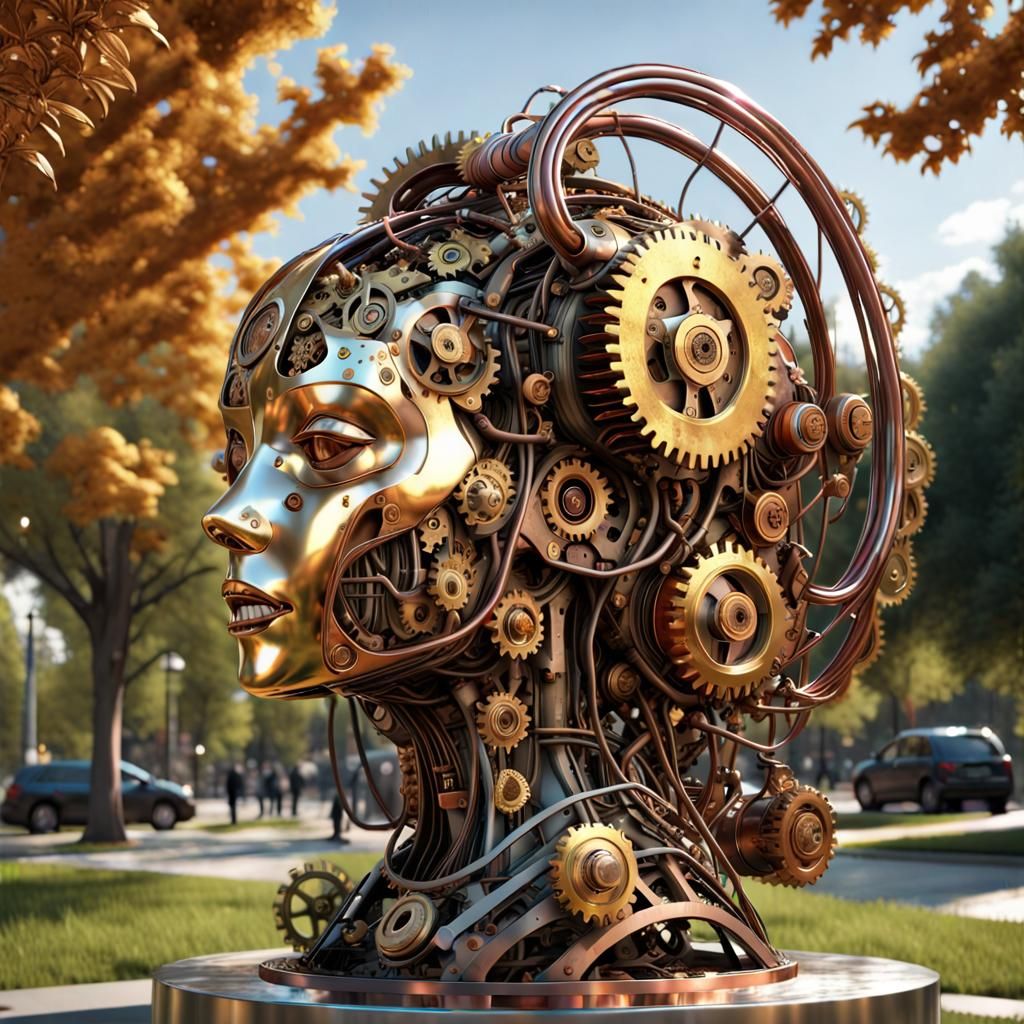 Intricate Metal Sculpture Inspired by Henry Moore