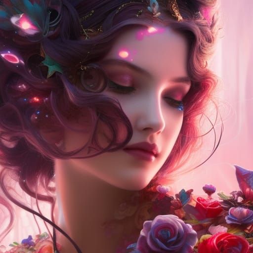 Gorgeous Girl in Rococo Restaurant, Hyperdetailed Art