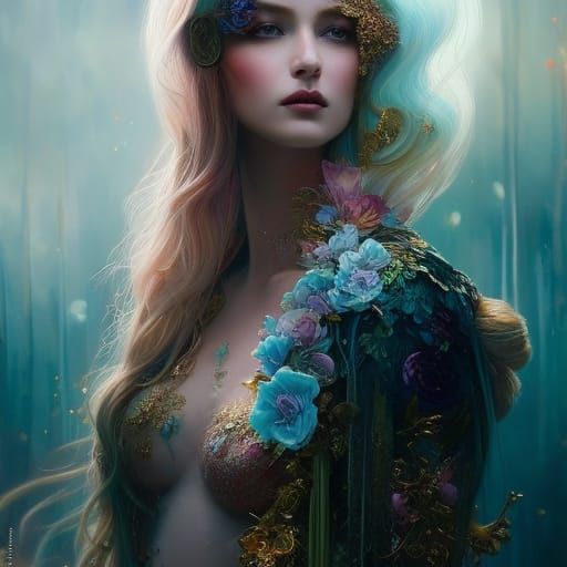 Elegant Woman in Rococo Restaurant, Hyperdetailed Art