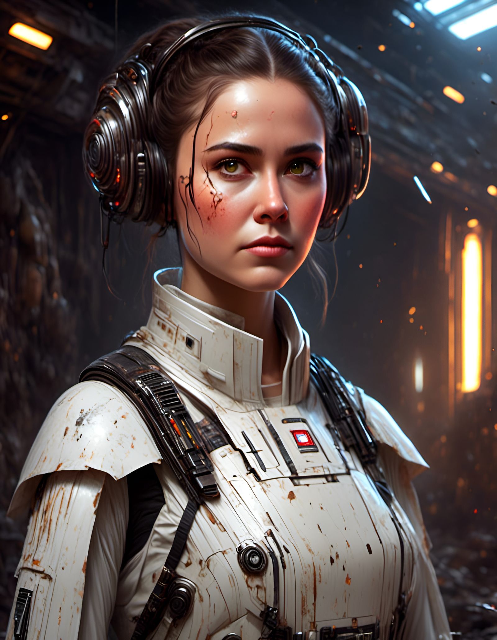 Princess Leia Portrait in Graffiti Style