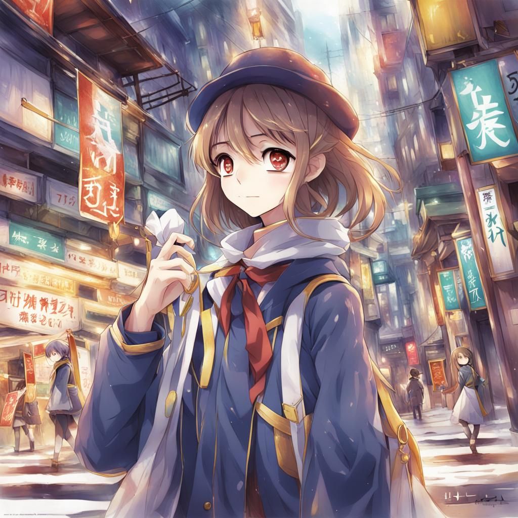 Anime Style Girl: Key Visual Art