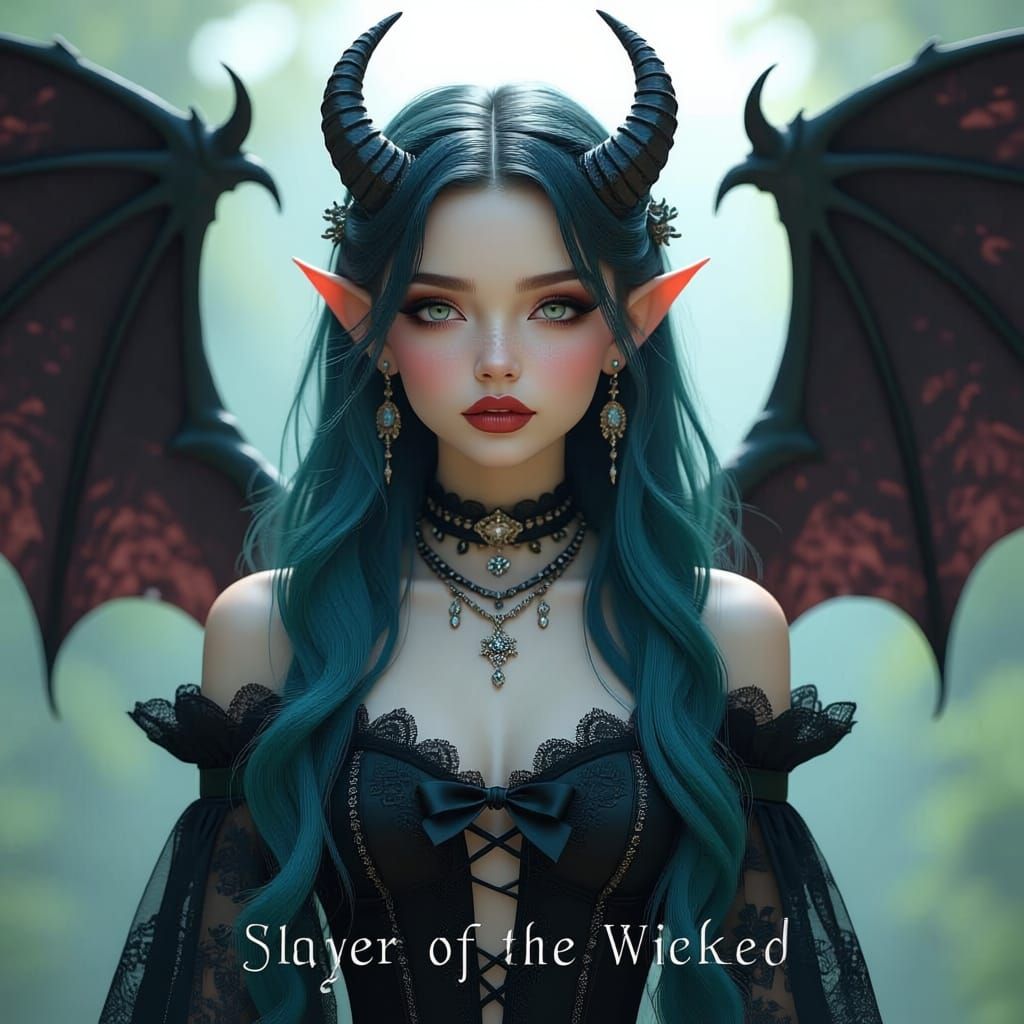 Gothic Punk Tealala Book Cover with Demon Wings