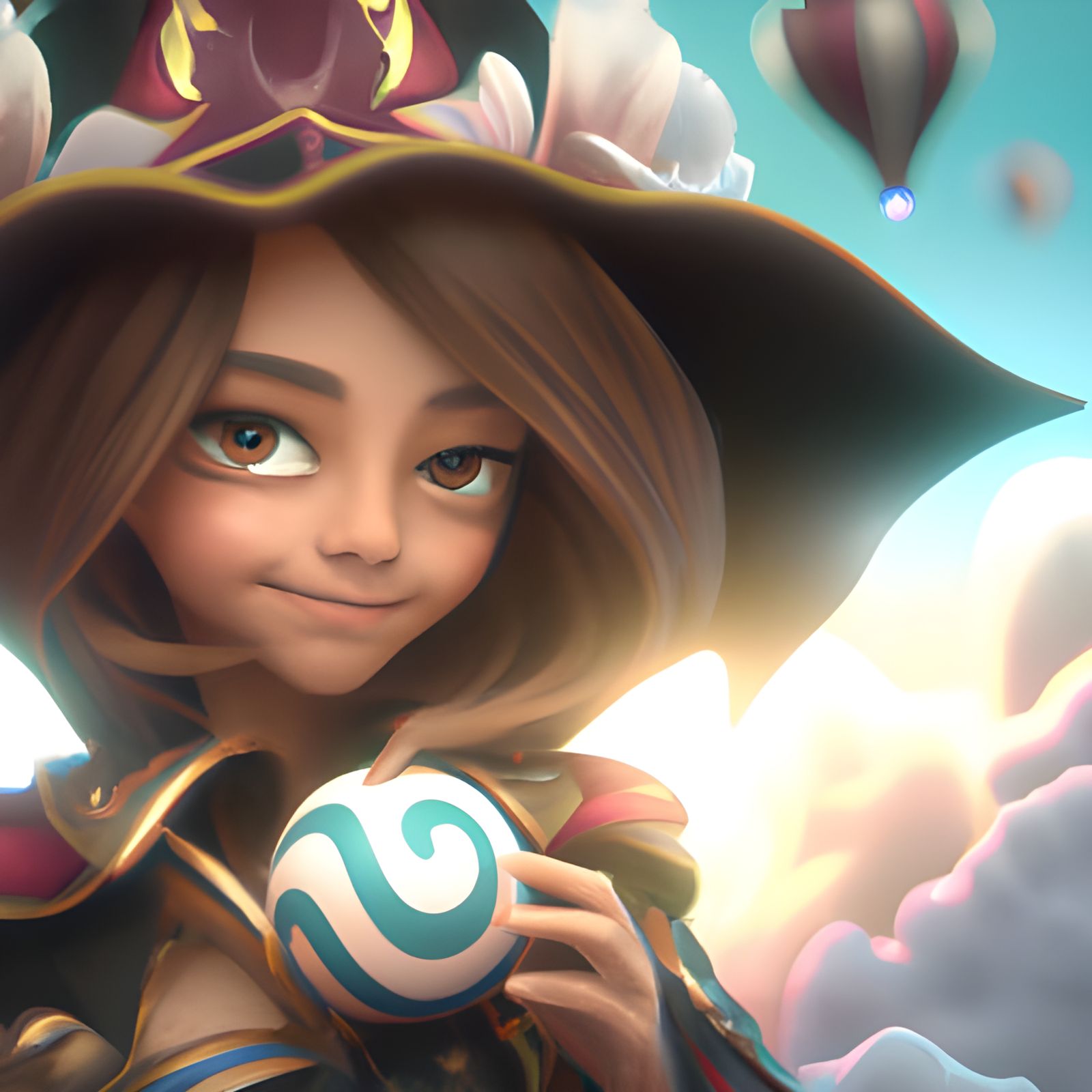 Adorable Chibi Magician in Detailed 3D Rendering