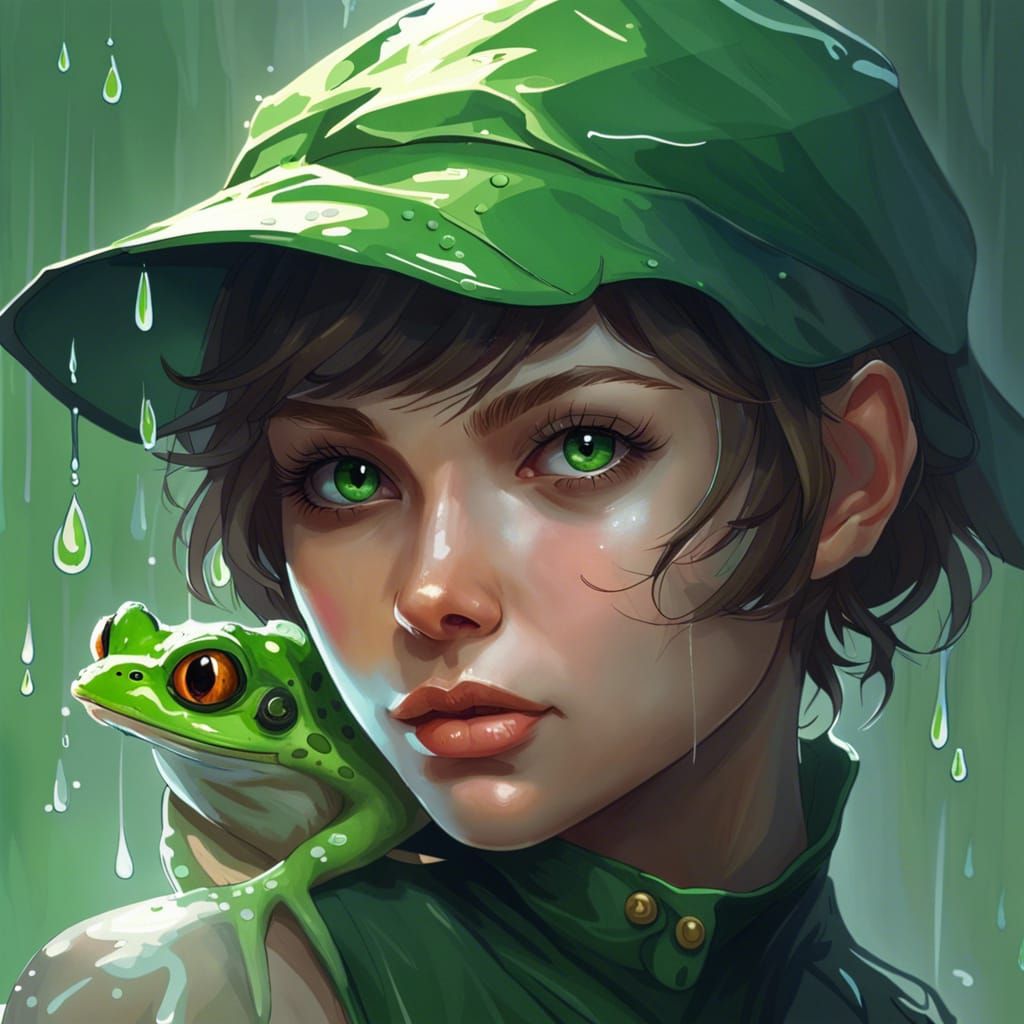 Girl with frog
