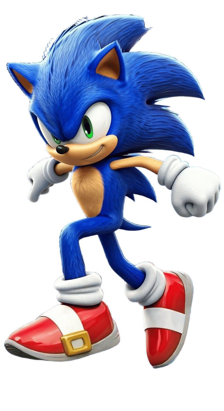 Sonic the Hedgehog in Mid-Air Dash Pose