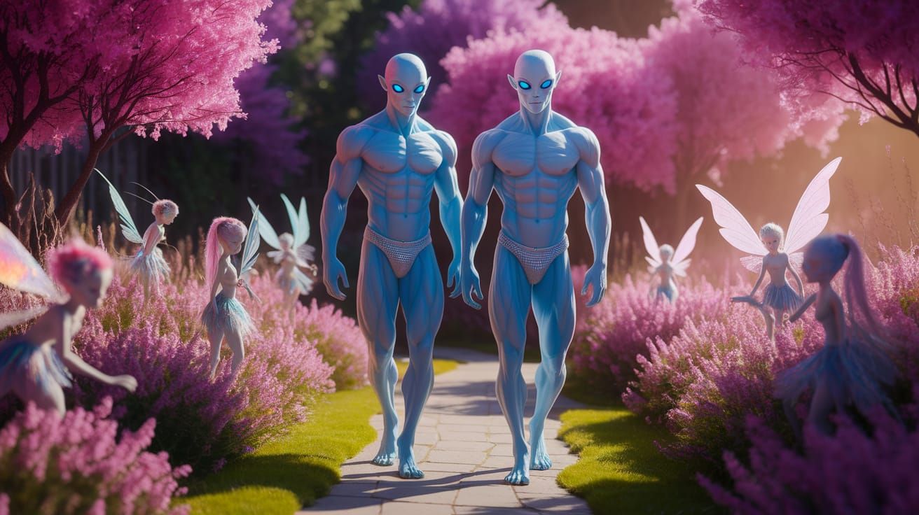 Handsome Alien Males in a Magical Garden