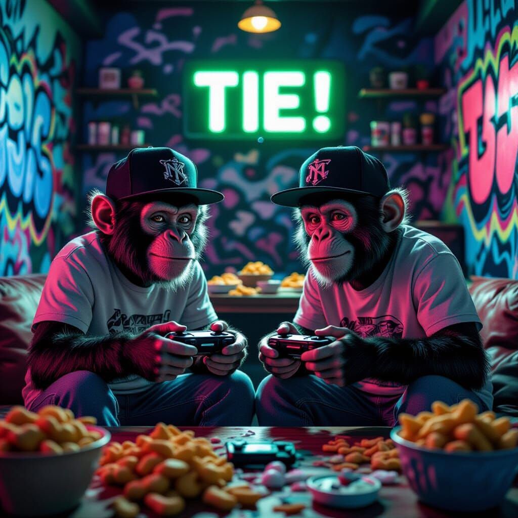 Monkeys Play Retro Games in Film Still