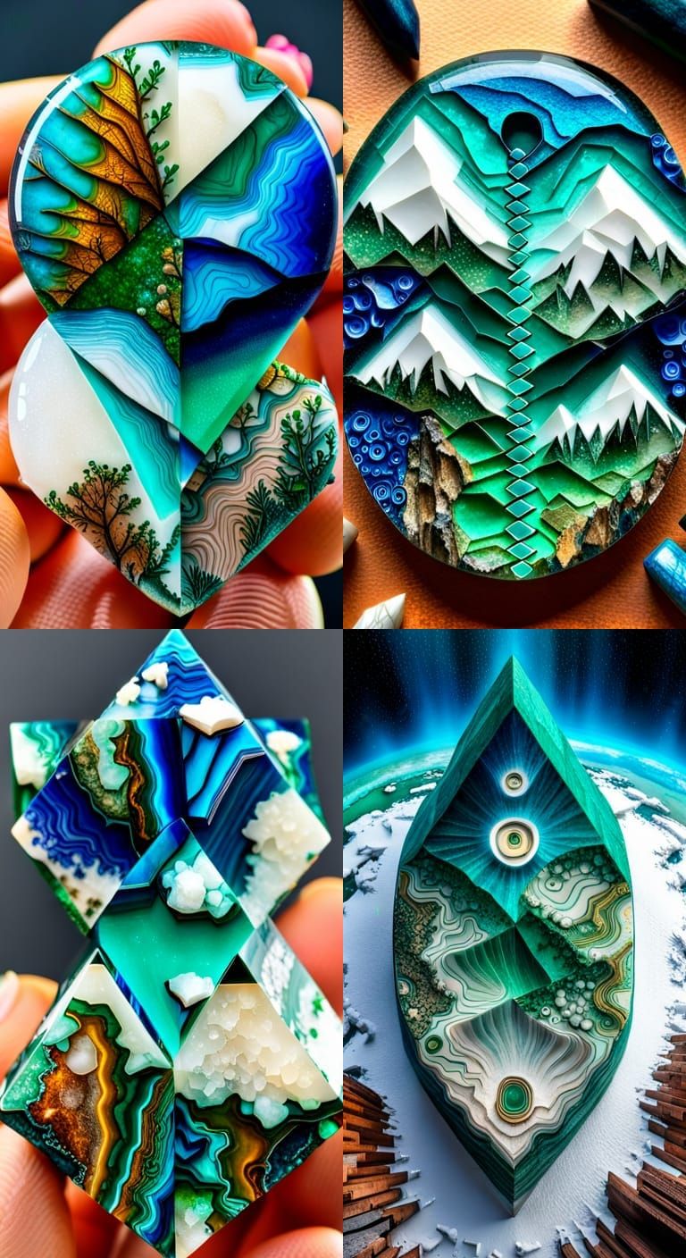 Dioptase Aerial View with Quantum Zentangle Elements