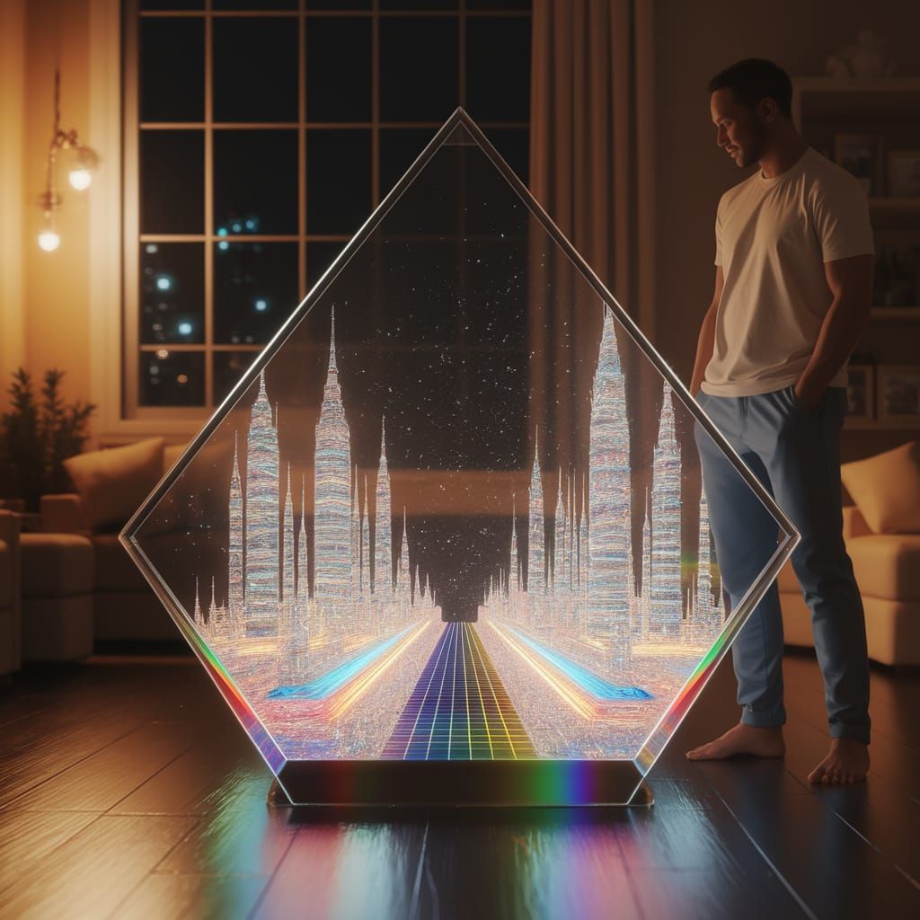 Utopian City Revealed Through Glass Prism
