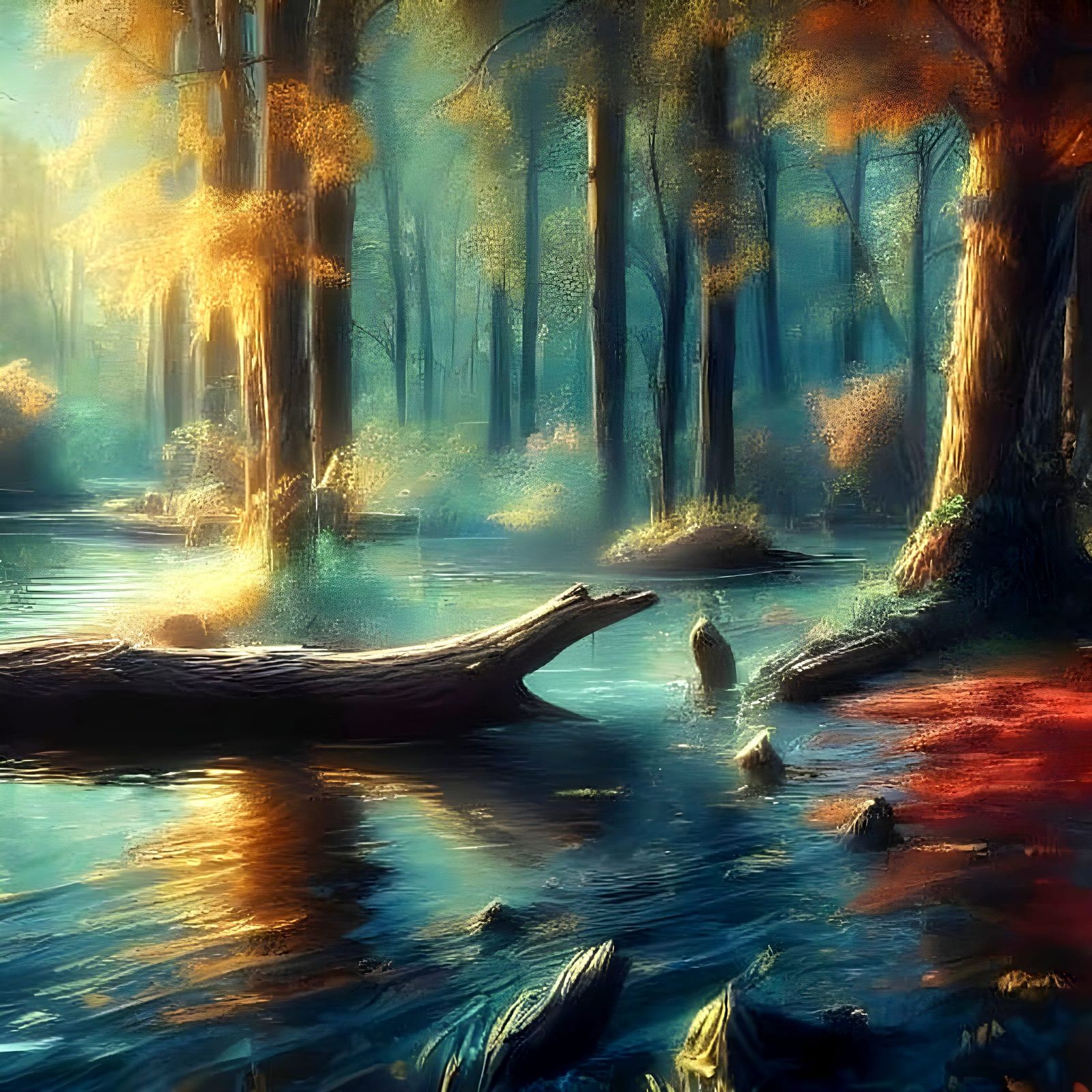 Hyperreal Beaver Building Dam in Woodland Creek