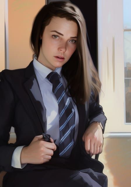 woman wearing a suit and tie