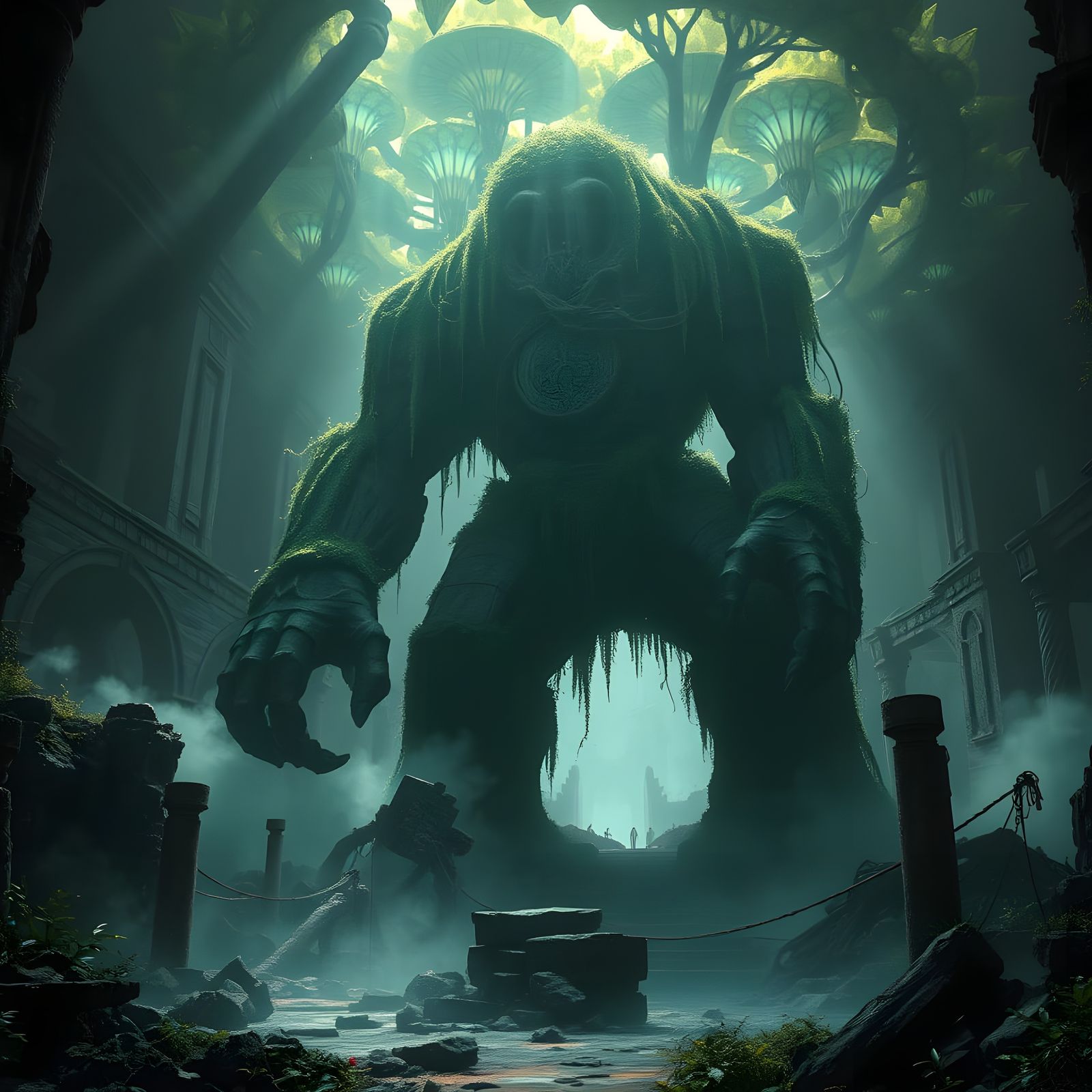 Ancient Stone Golem Guards Forgotten City Ruins