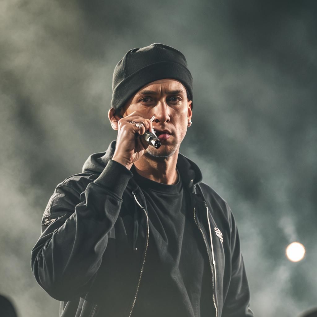 Eminem Plays Slide Whistle in Professional Photo