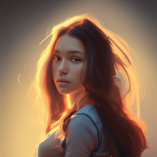 Detailed Portrait of Jenna Ortega in Art Nouveau Style