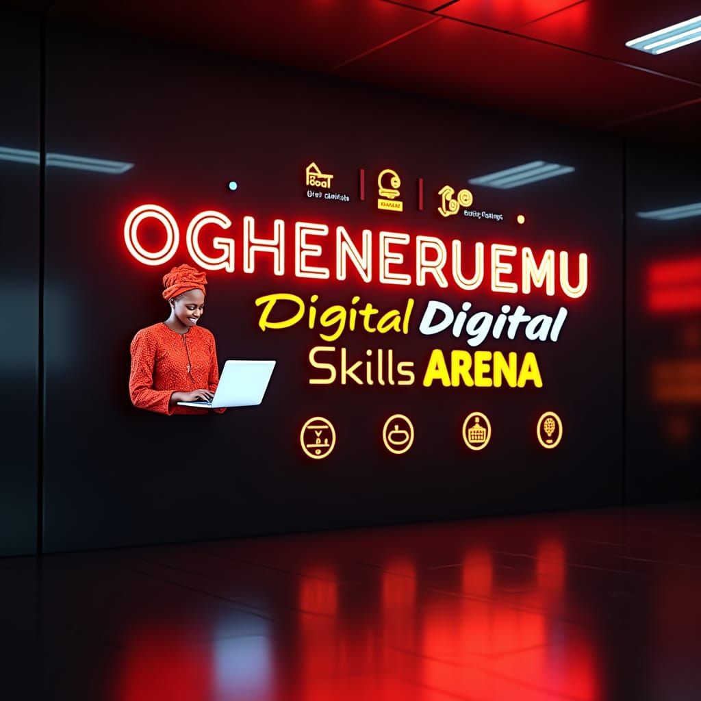 Futuristic 3D Logo for Digital Skills Arena