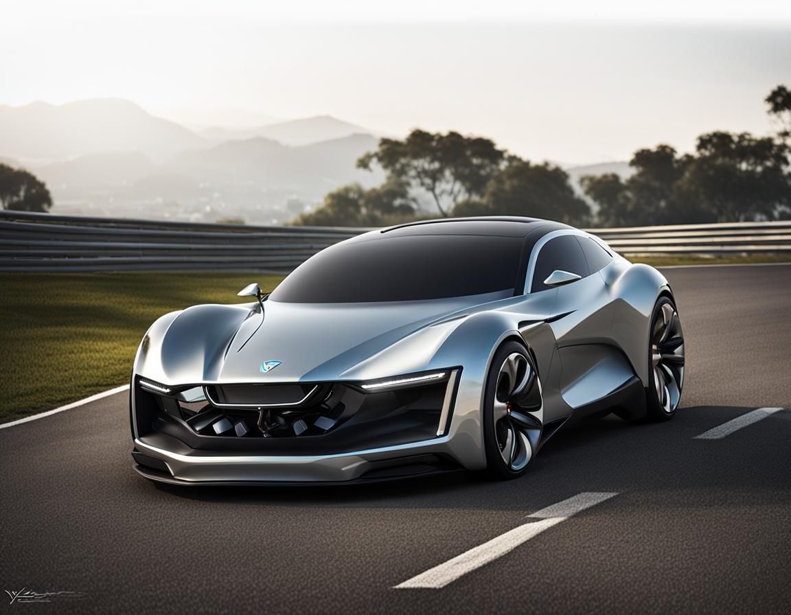 Futuristic 2028 Vortex V33 Electric Sports Car