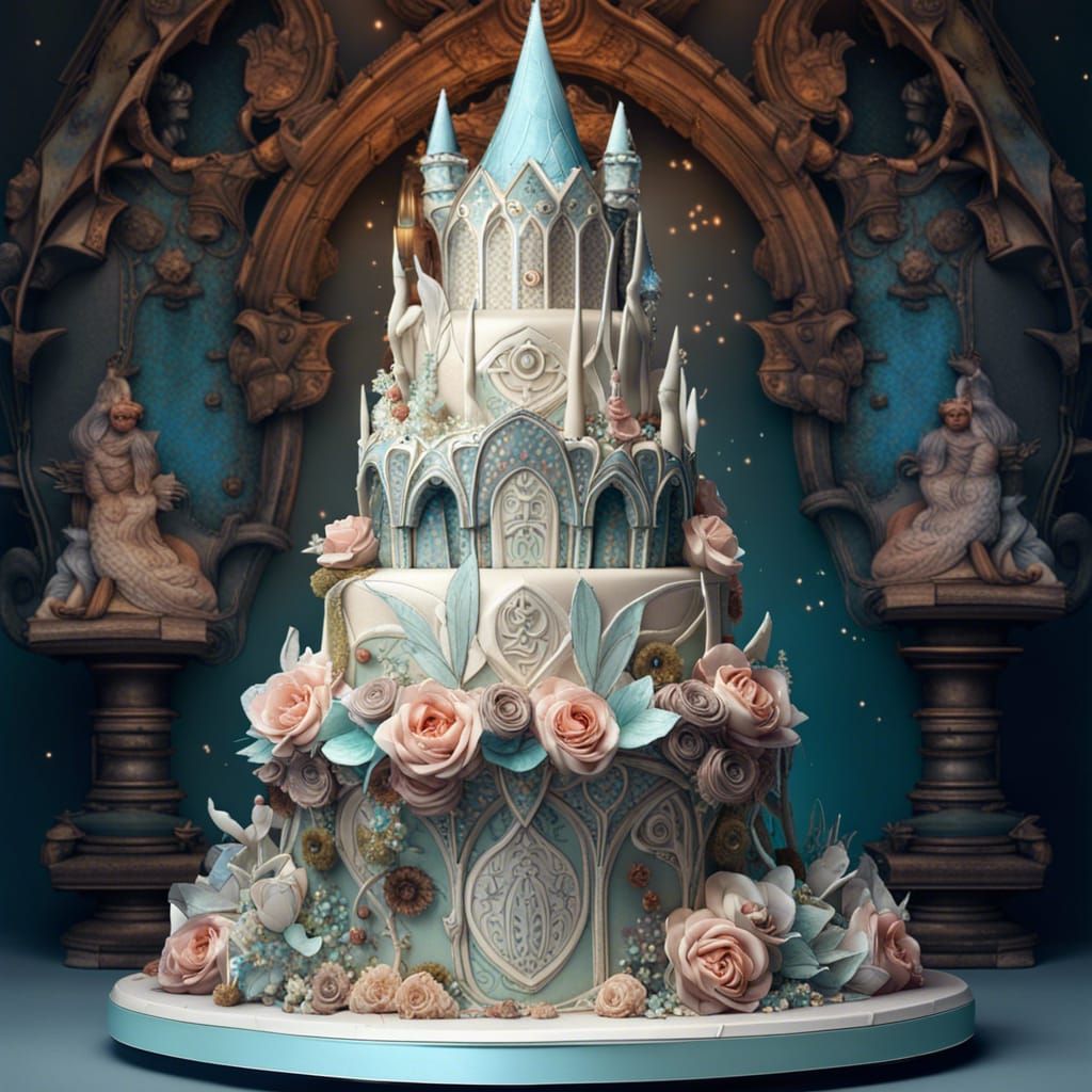 Fairytale Wedding Cake in Fantasycore Style