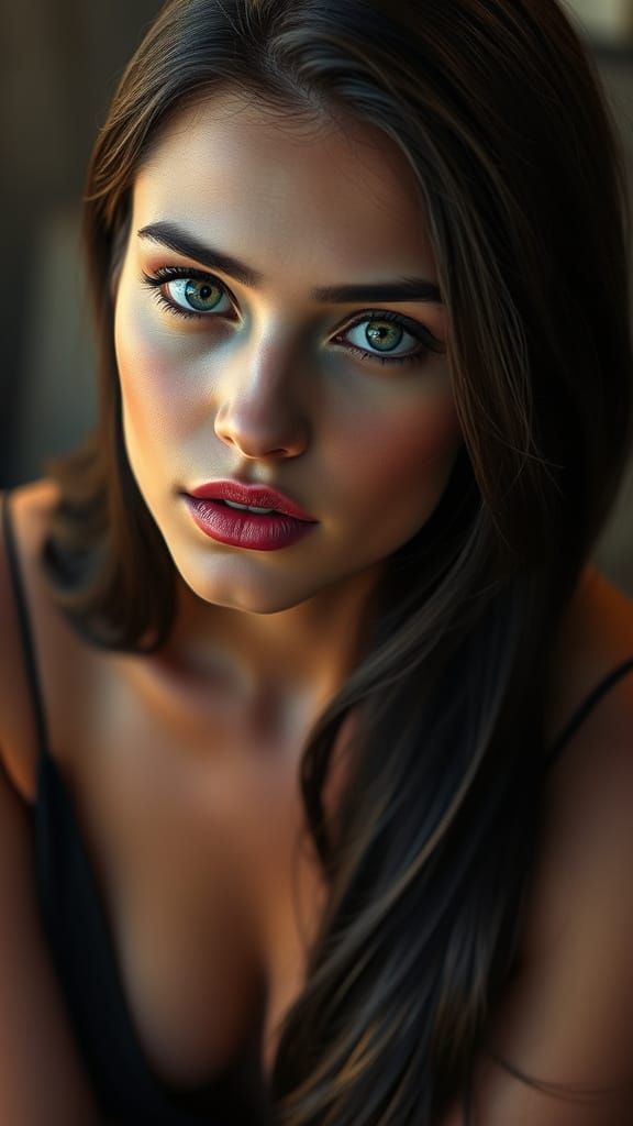 Elegant Young Woman in Soft Golden Light