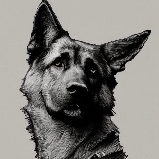 Hyperrealistic German Shepherd Portrait in Unreal Engine 5