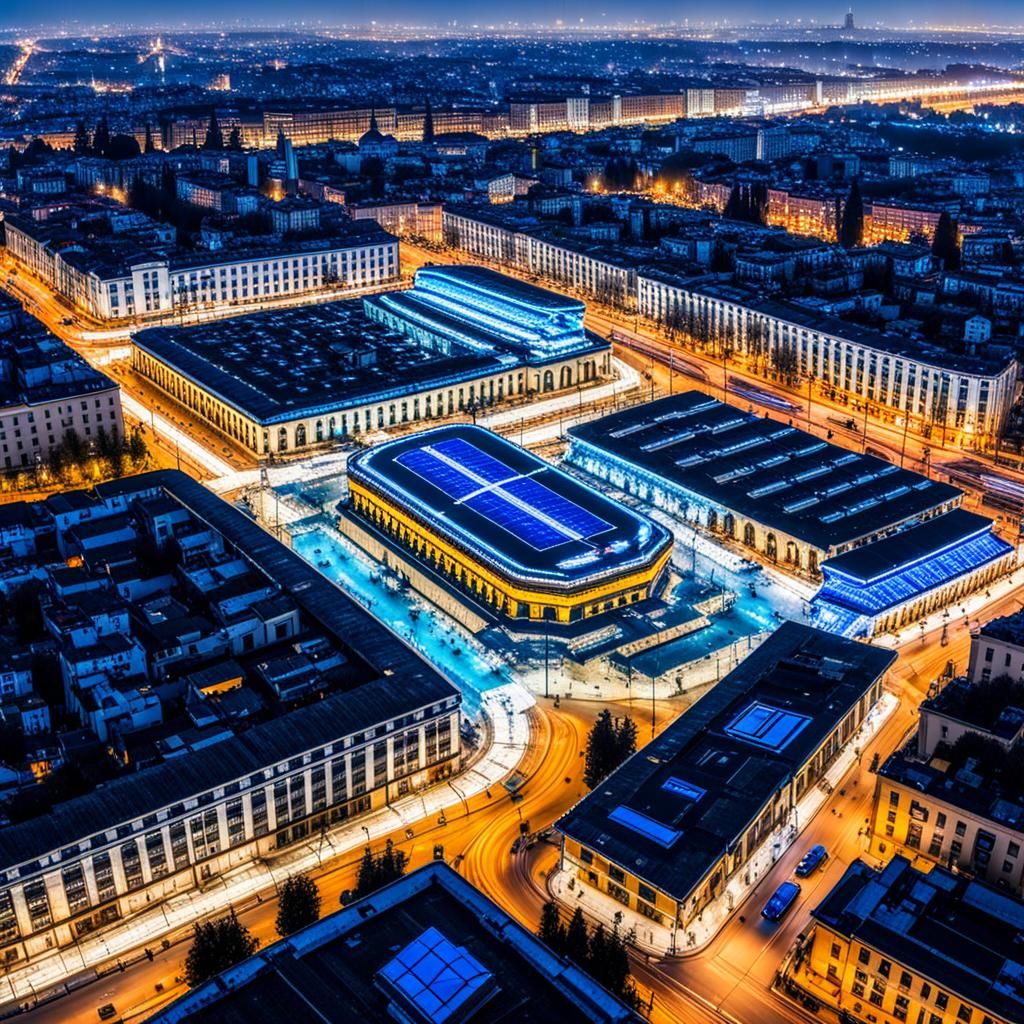 Honeycomb Metropolis: Futuristic Skyscrapers with Drone Bees