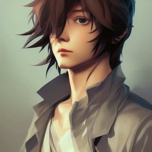 Anime Boy Portrait in Hyperdetailed Style