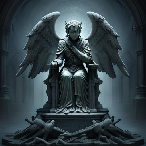 Weeping angel statue
