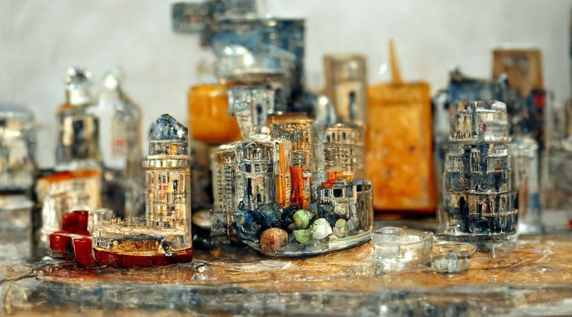 Miniature Cityscape Still Life in Neoclassical Style