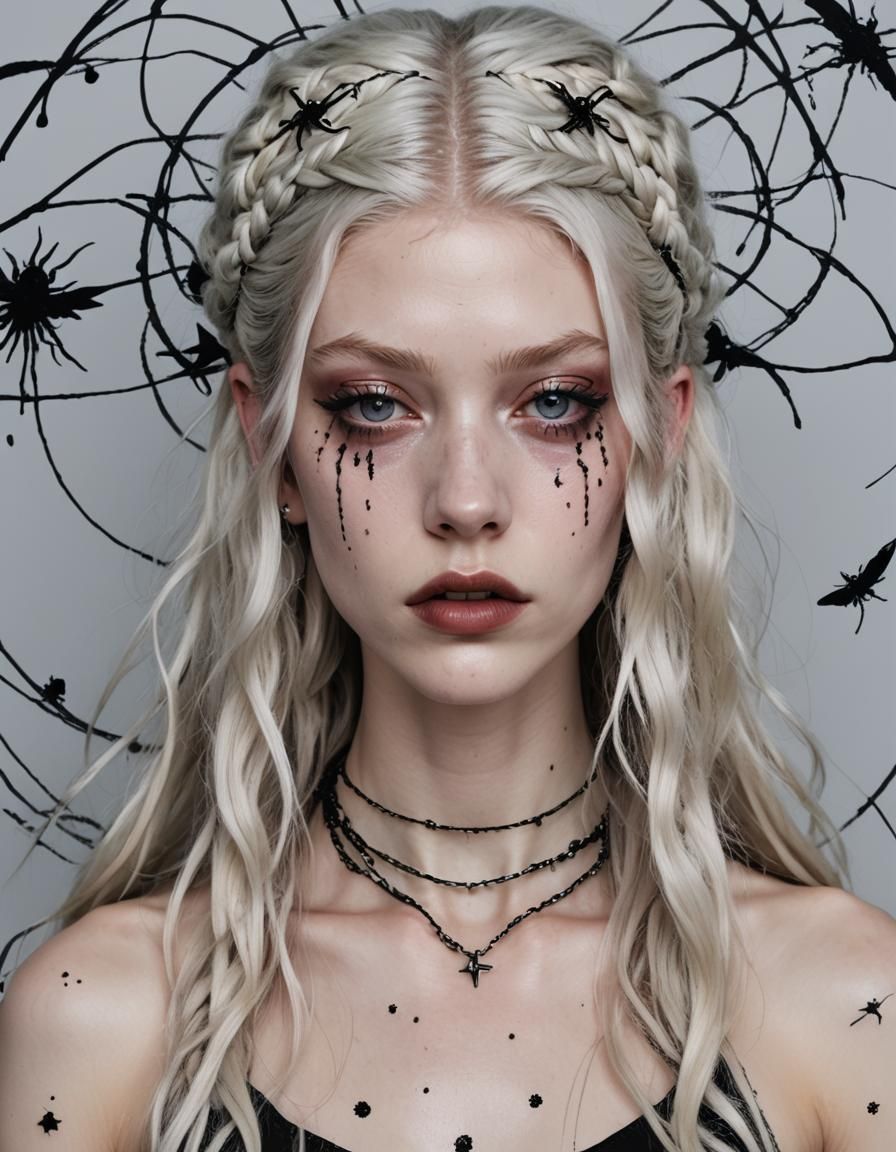 Hunter Schafer as Angel of Death in Art Nouveau