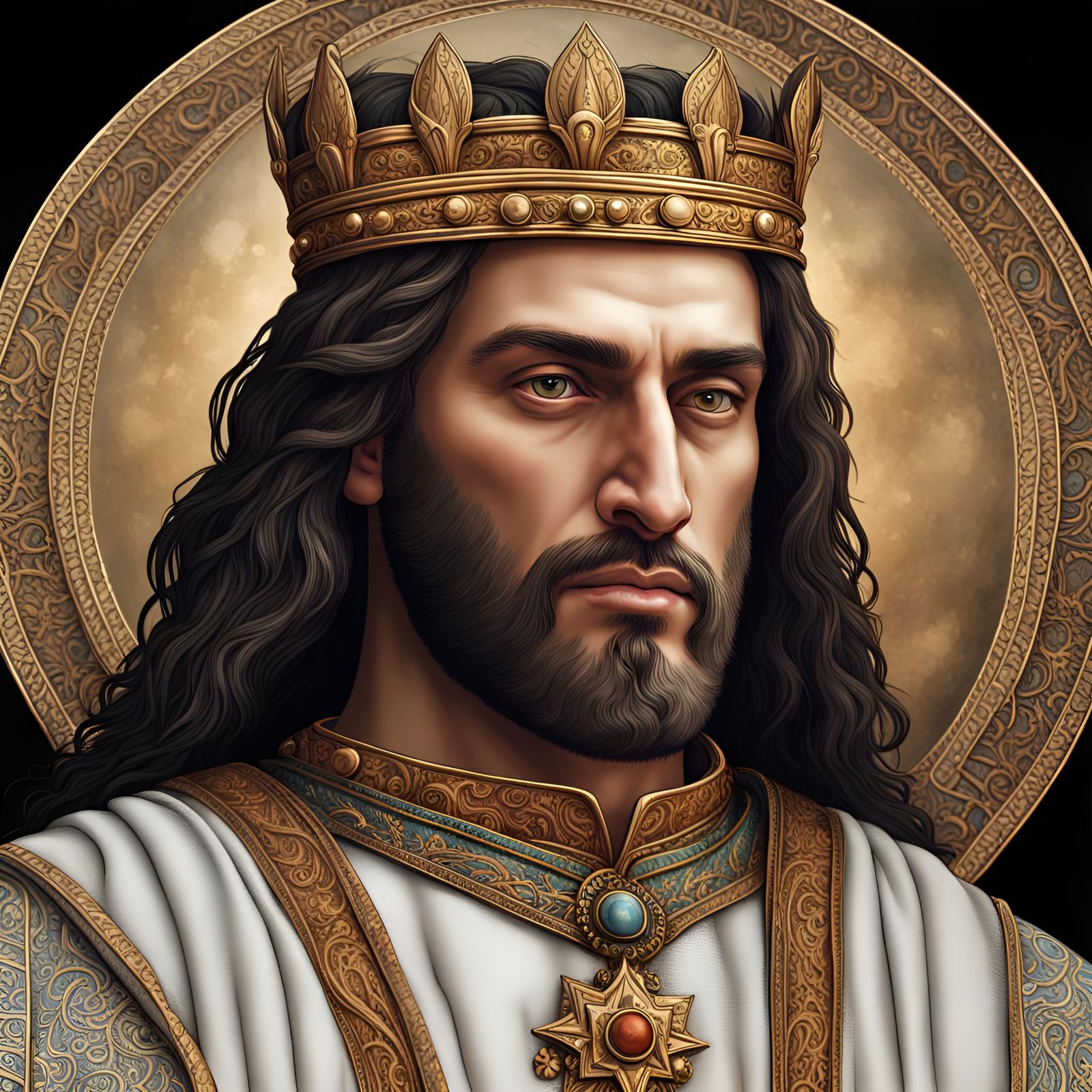 King Leon of Abkhazia: Detailed Digital Art Portrait