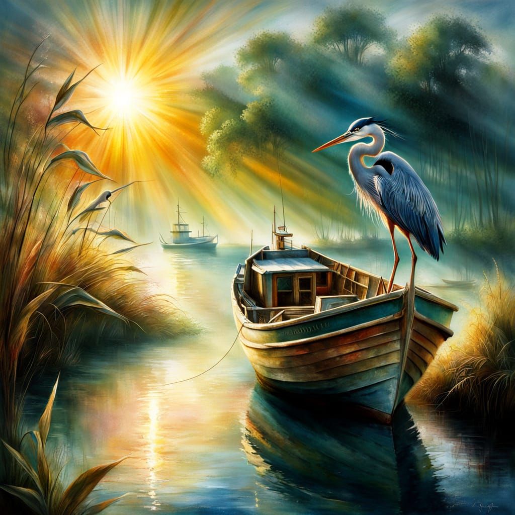 Fishing Boat in Sunny Waters