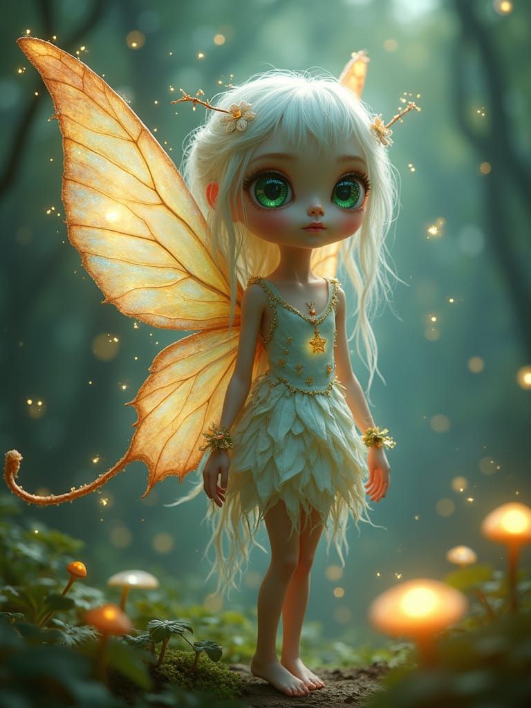 Luminous Fey Portrait in Whimsical Style