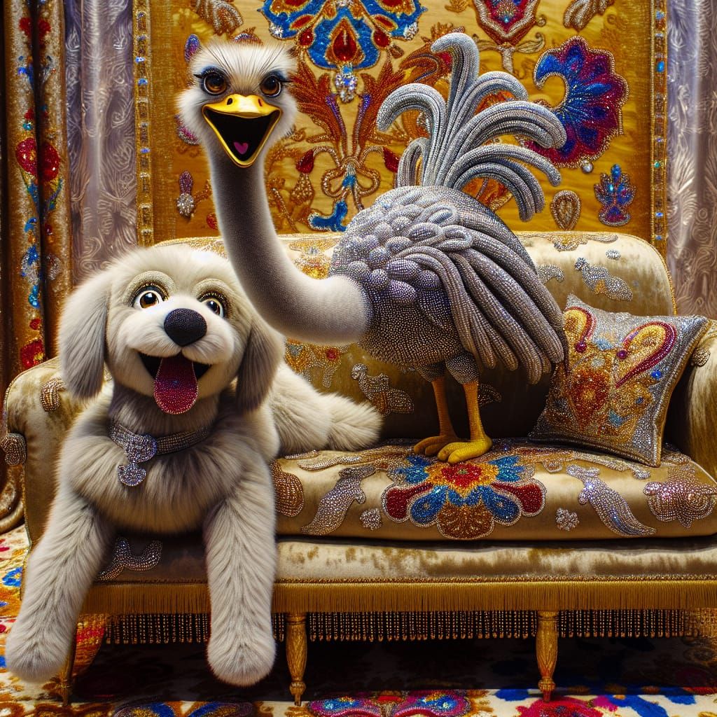 MPR ON - Ostrich with Happy Puppy Ears
