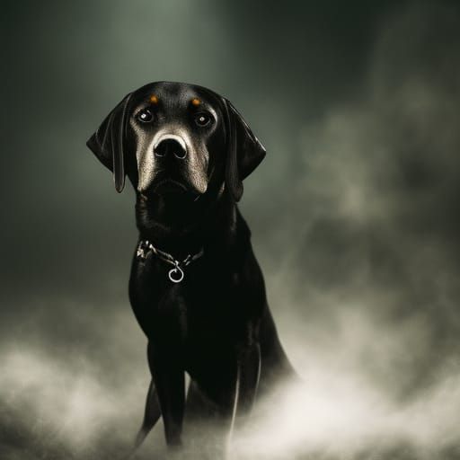 Gothic Horror: Ghost Dog in Detailed 3D Digital Art
