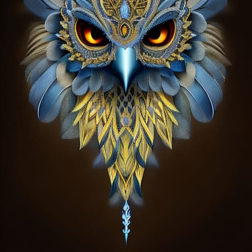 Chibi Blue Jay in Polychromatic Gouache Painting