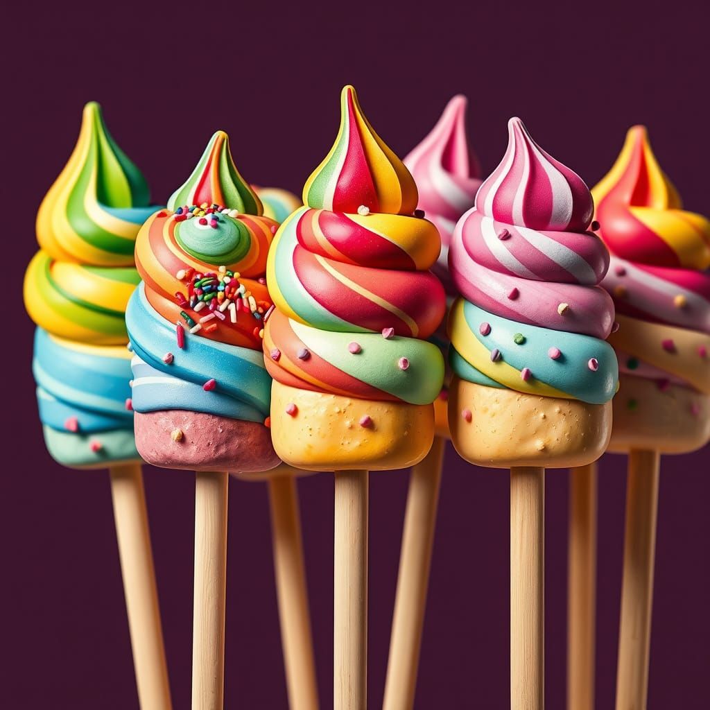 Colorful Ice Cream Pops in Whimsical Pop Art Style