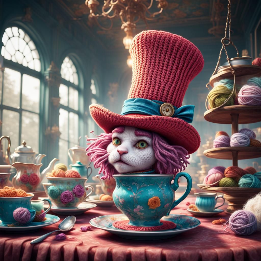 Crochet Yarn Mad Hatter's Tea Party