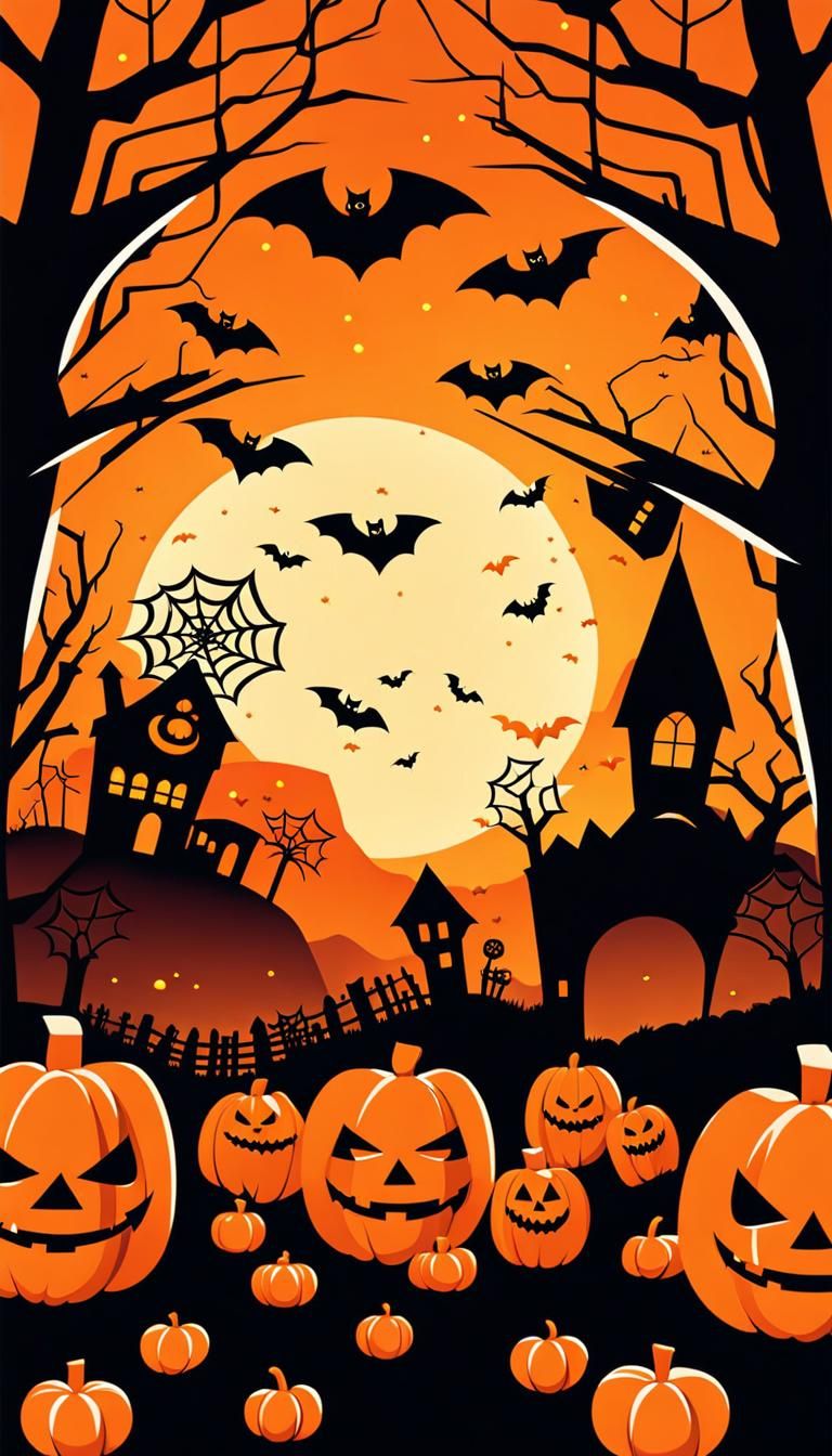 Spooky Halloween Trick-or-Treat Scene in Pixel Art