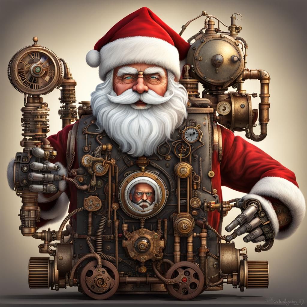 robotic steam punk santa claus