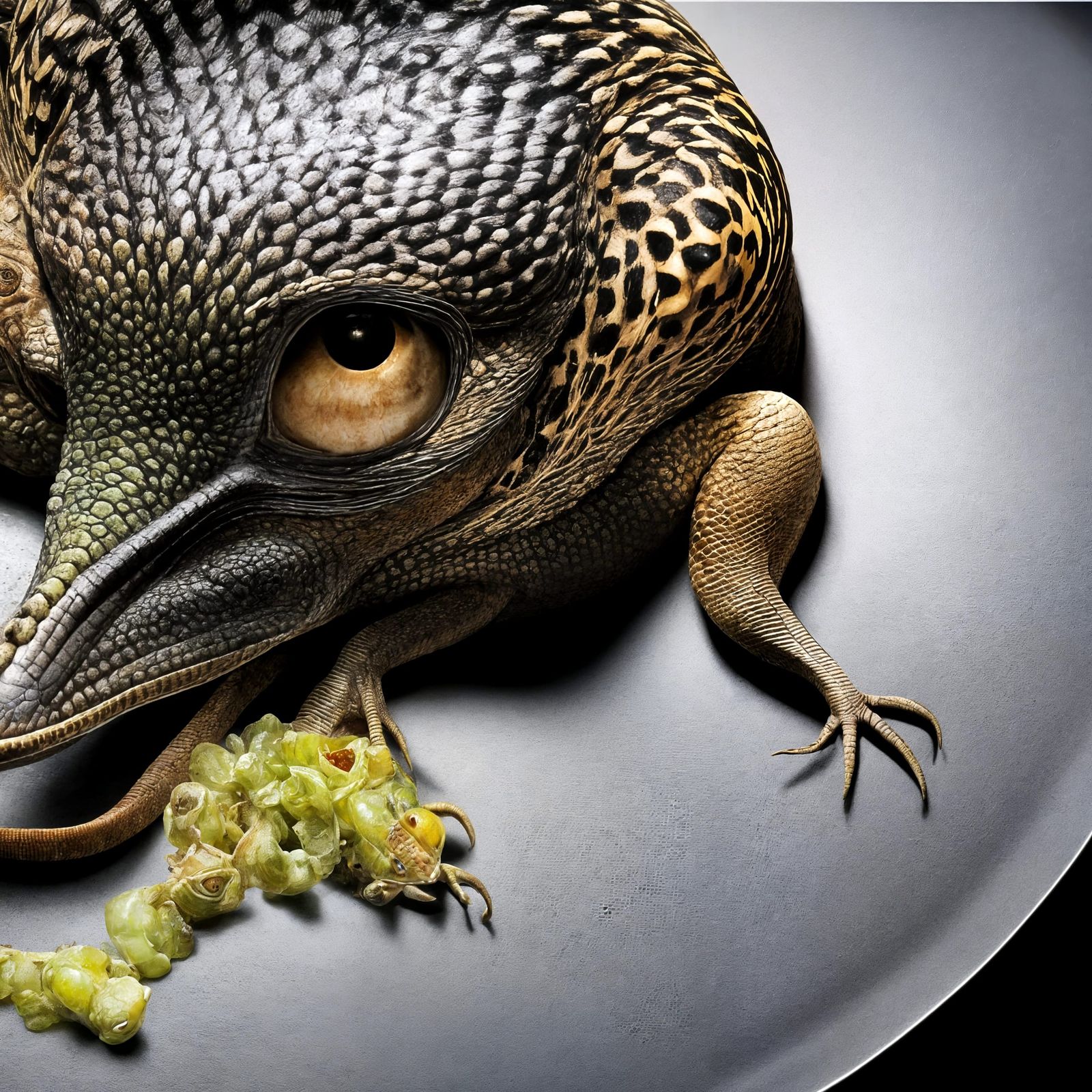 Bizarre Food Restaurant Scene in Hyperreal Style