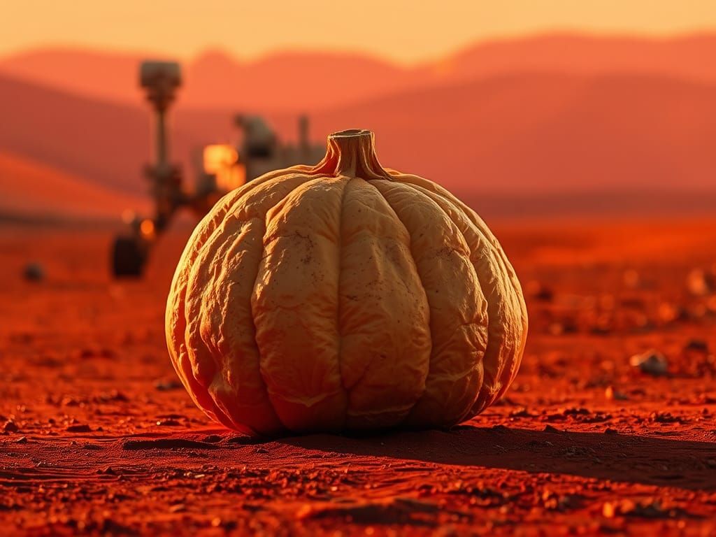 Giant Sauerkraut on Mars in Golden Hour Light