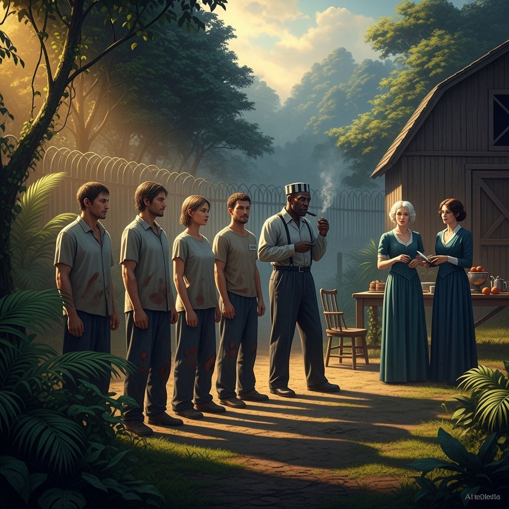 Prisoners in Brazil Jungle, Matte Painting Style