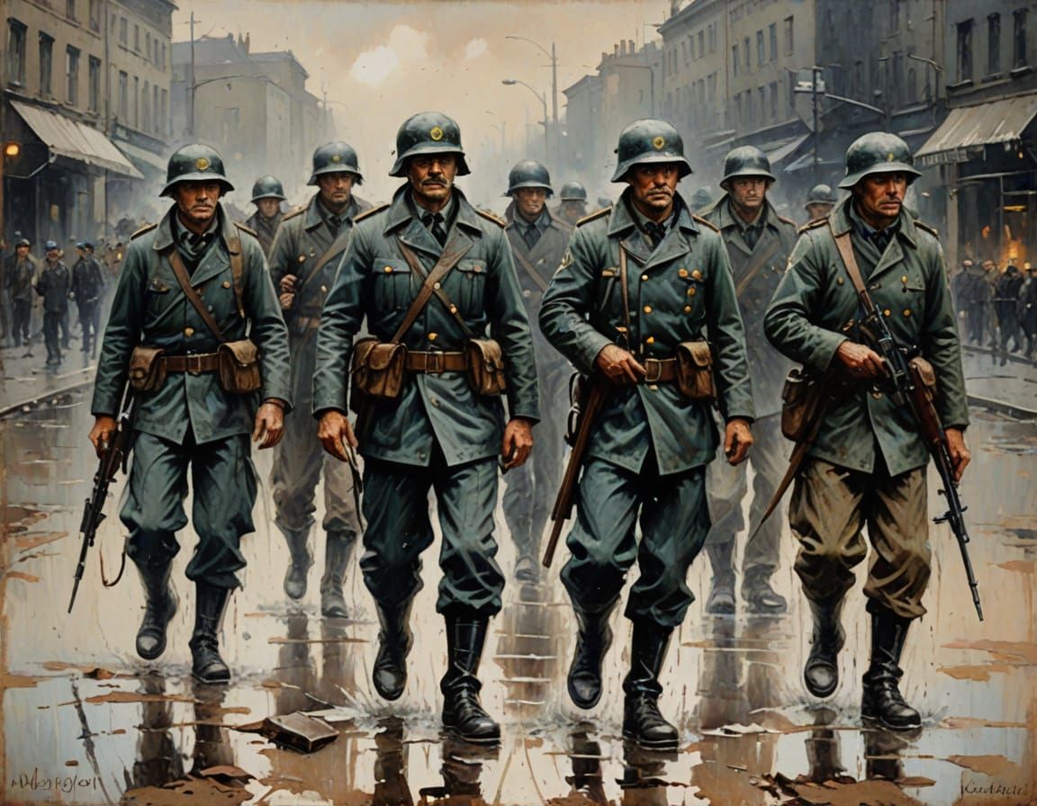 The Legion: Vintage Oil Painting on Rough Canvas