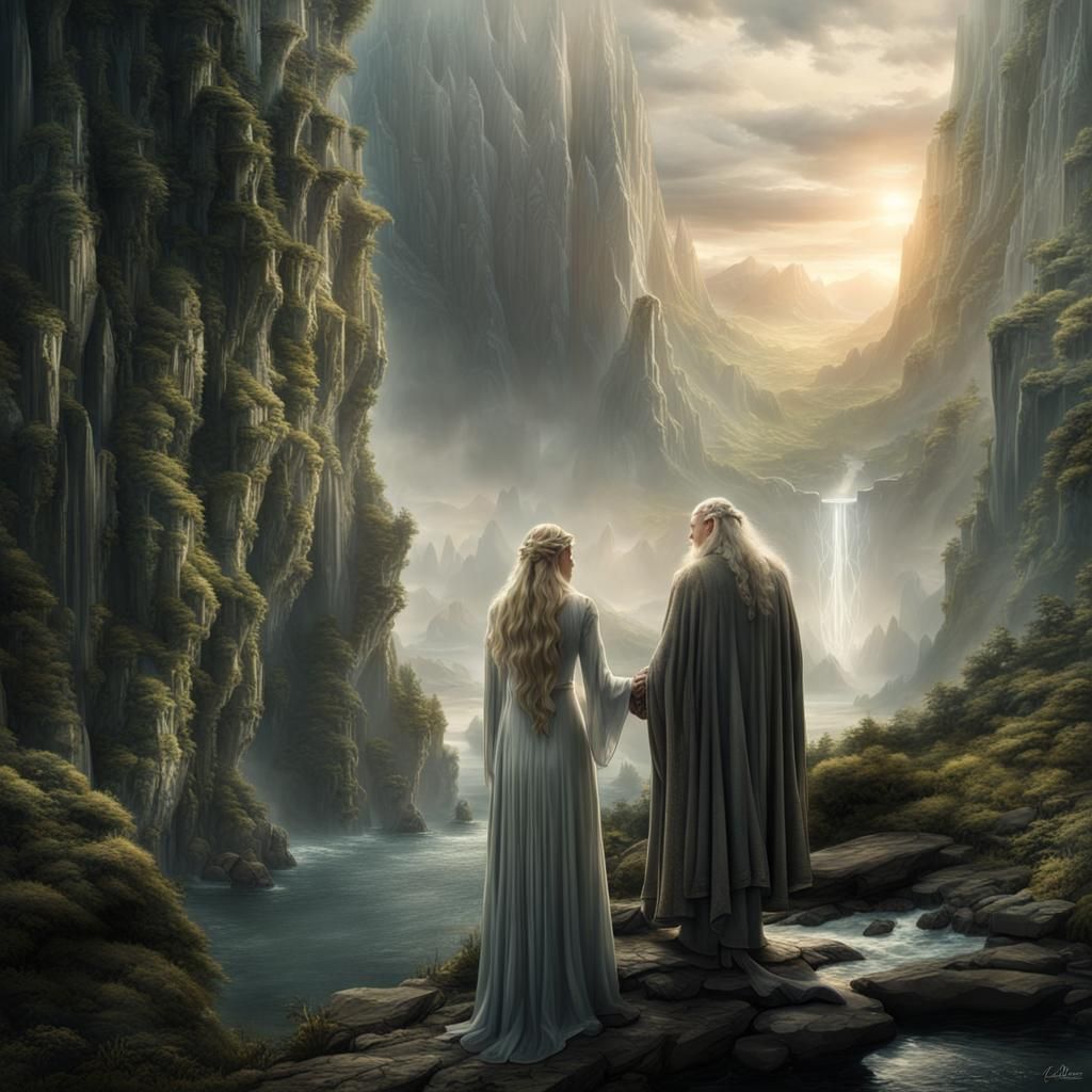 Galadriel and Gandalf: Epic Digital Matte Painting